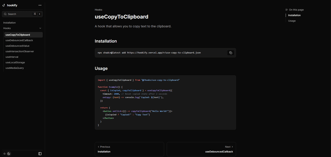 Hookify - React Hooks Collection